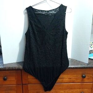 Torrid Black Sheer Lace Top/ Body Suit...Size 1 (In Torrid Sizing)...EUC